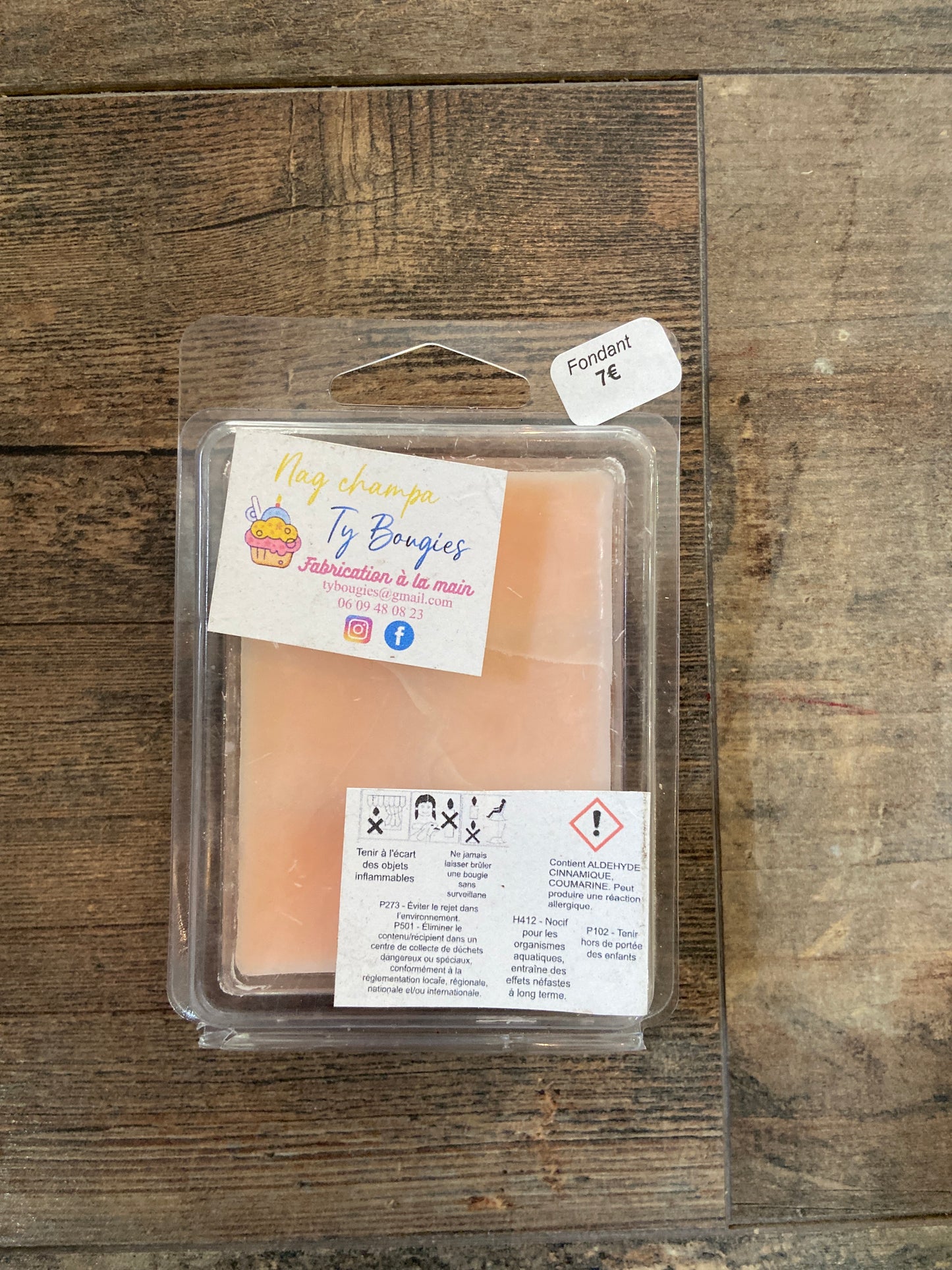 FIN DE SERIE Clamshell de 6 cubes - Fondant artisanale parfum sans CMR