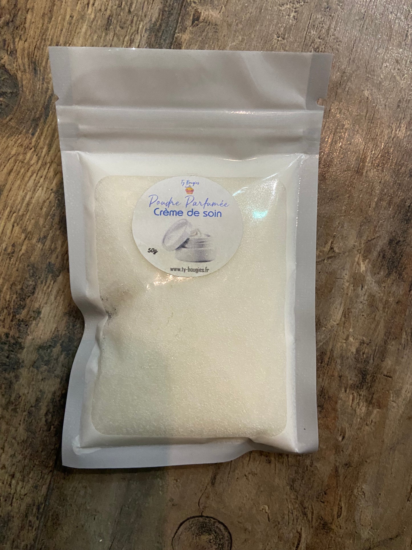 Sachet de poudre de bicarbonate parfumée - 50gr - Poudre d'aspirateur : CREME DE SOIN