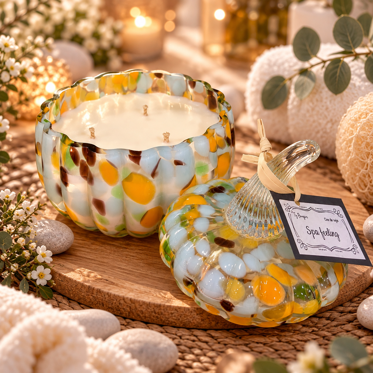 🎃 Bougie Citrouille en verre — Spa Feeling