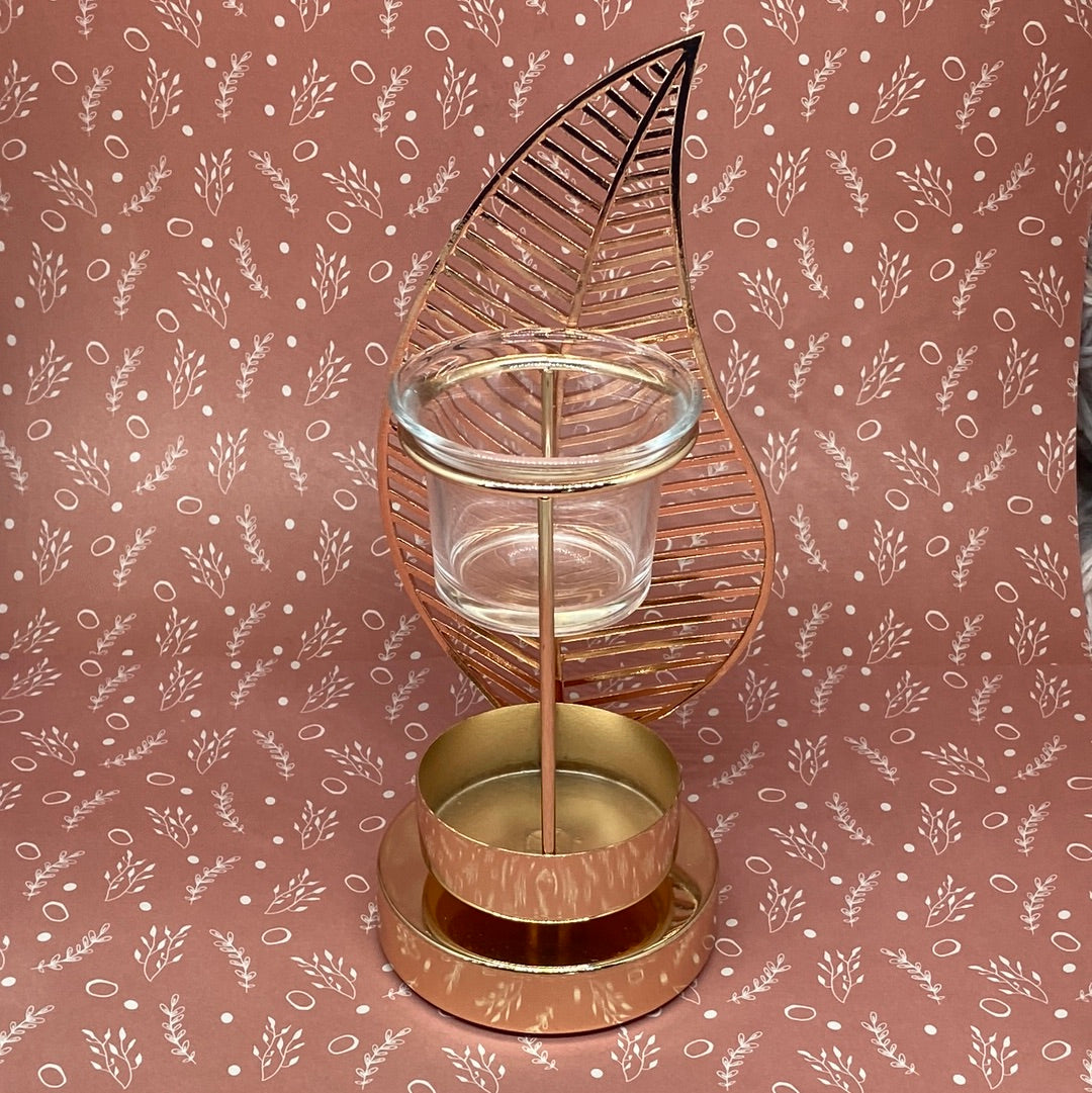 🌟🕯️Brûleur pour fondant - diffuseur de cire parfumée - palme métal doré🌟🕯️