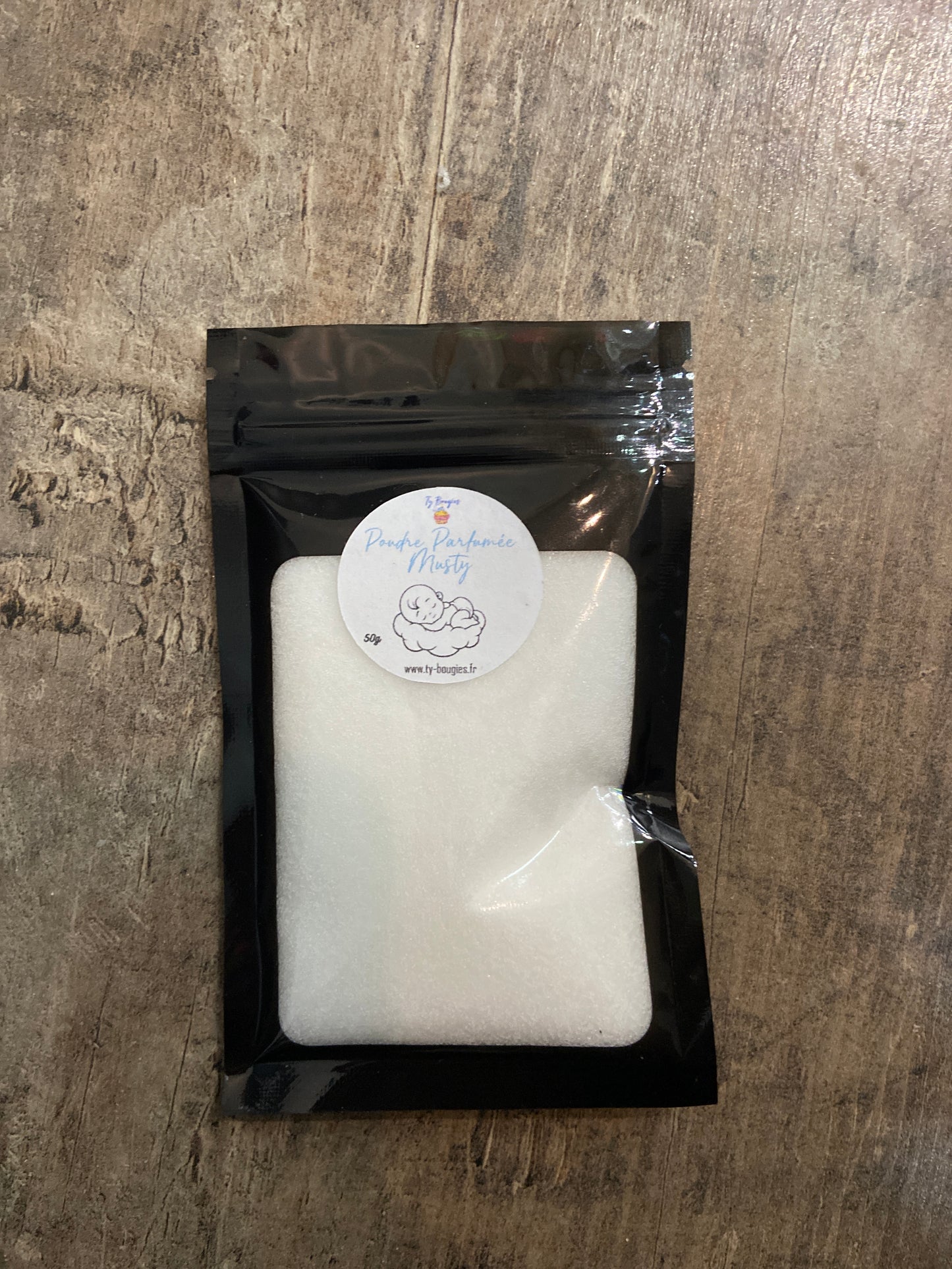 Sachet de poudre de bicarbonate parfumée - 50gr - Poudre d'aspirateur : MUSTY