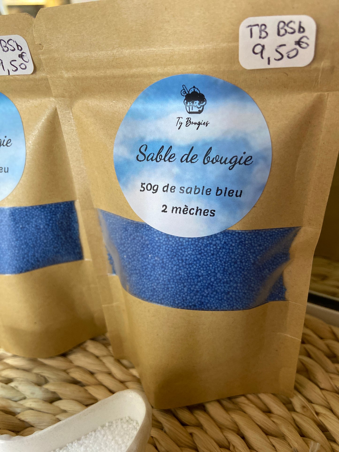 50g de sable de bougie bleu