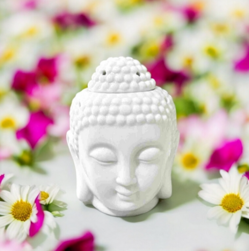 🌟🕯️Brûleur pour fondant - diffuseur de cire parfumée - bouddha blanc🌟🕯️