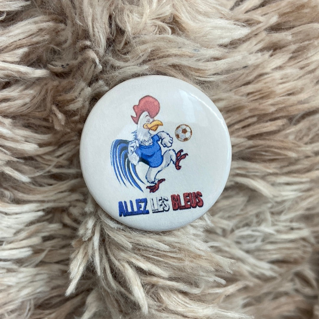 Badges Allez les bleus Coq et ballon de foot