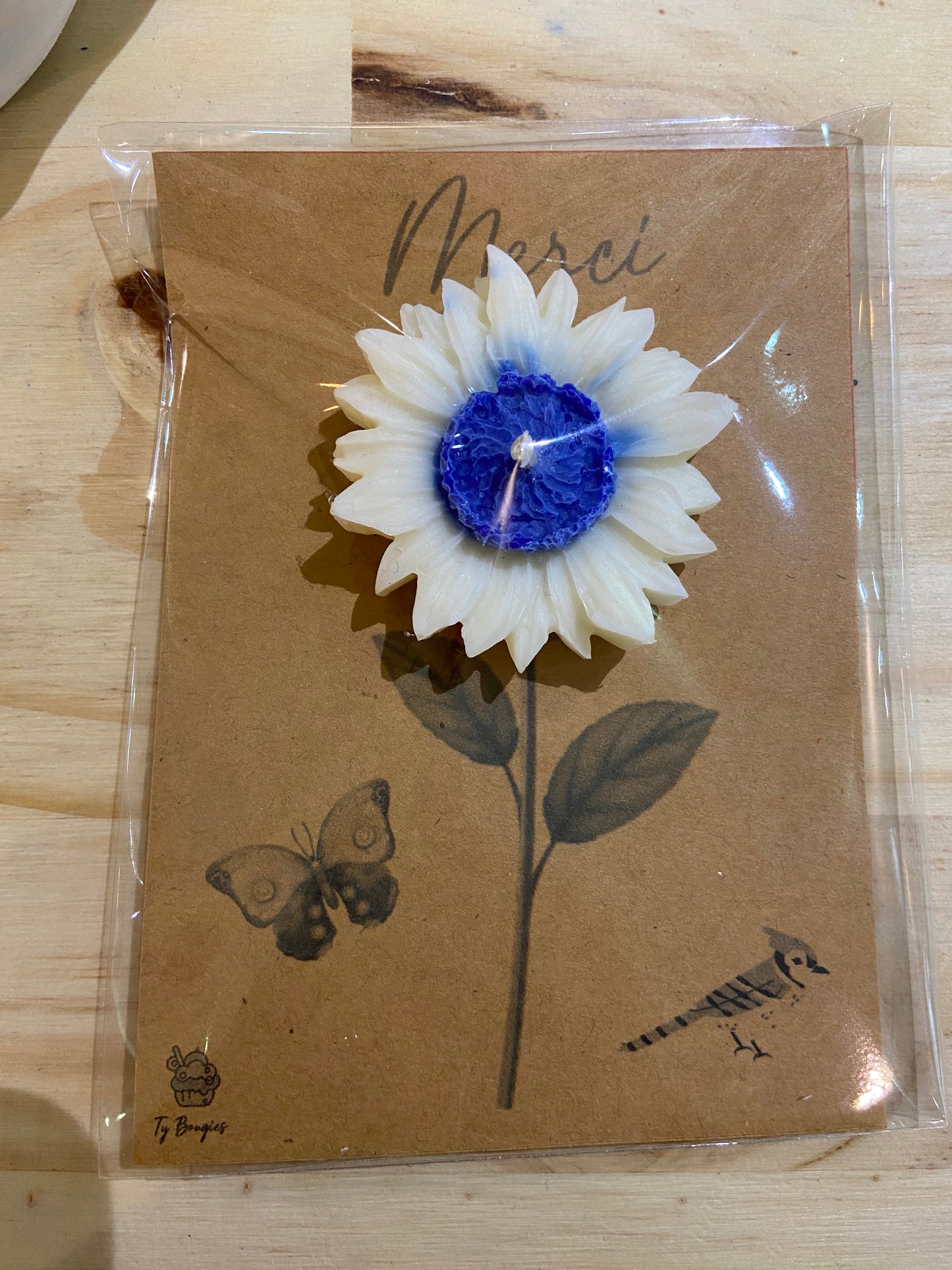 Carte avec bougie fondant parfum Monoï