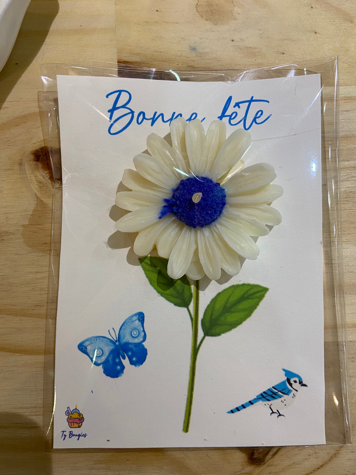 Carte avec bougie fondant parfum Monoï