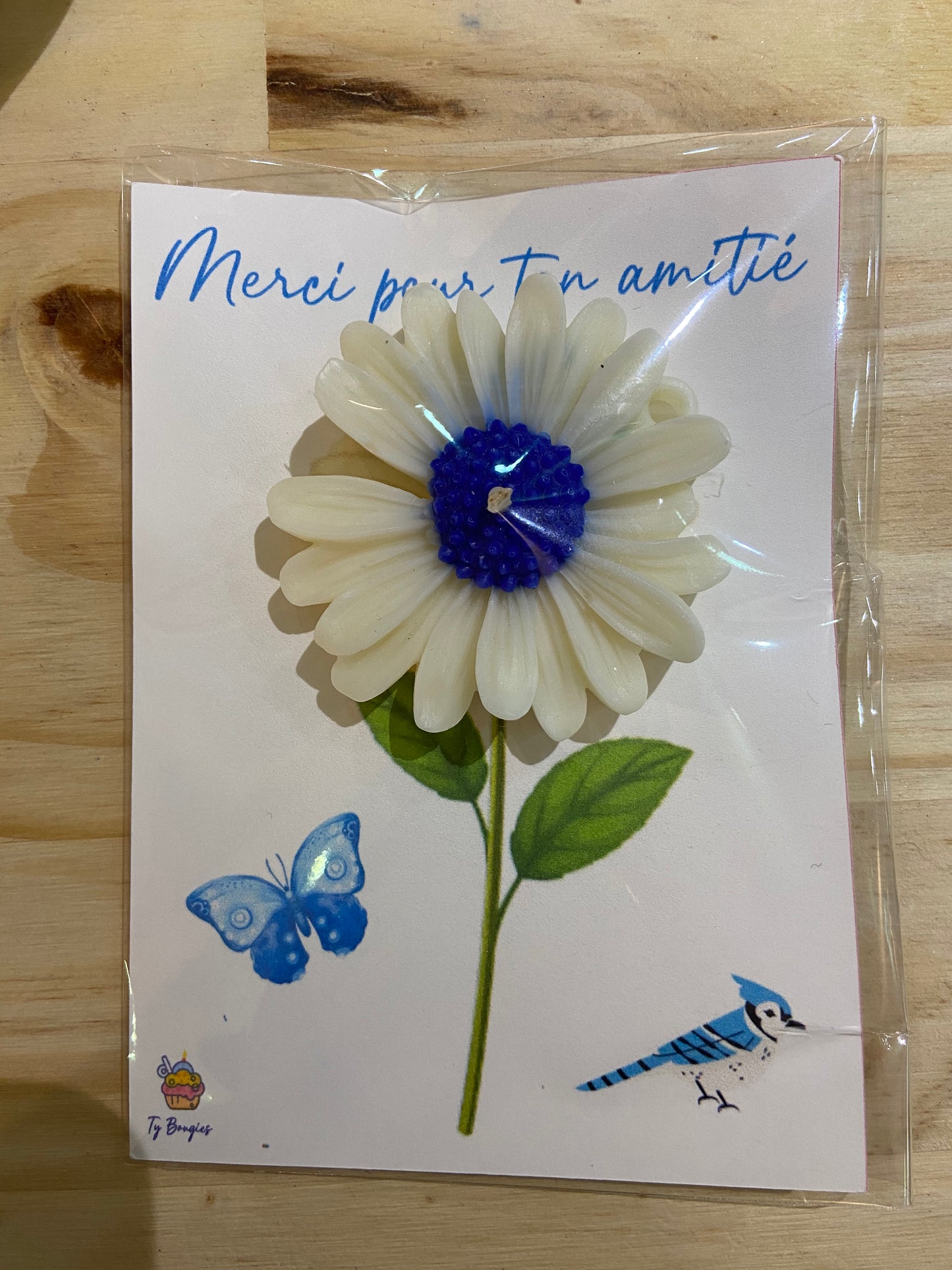 Carte avec bougie fondant parfum Monoï