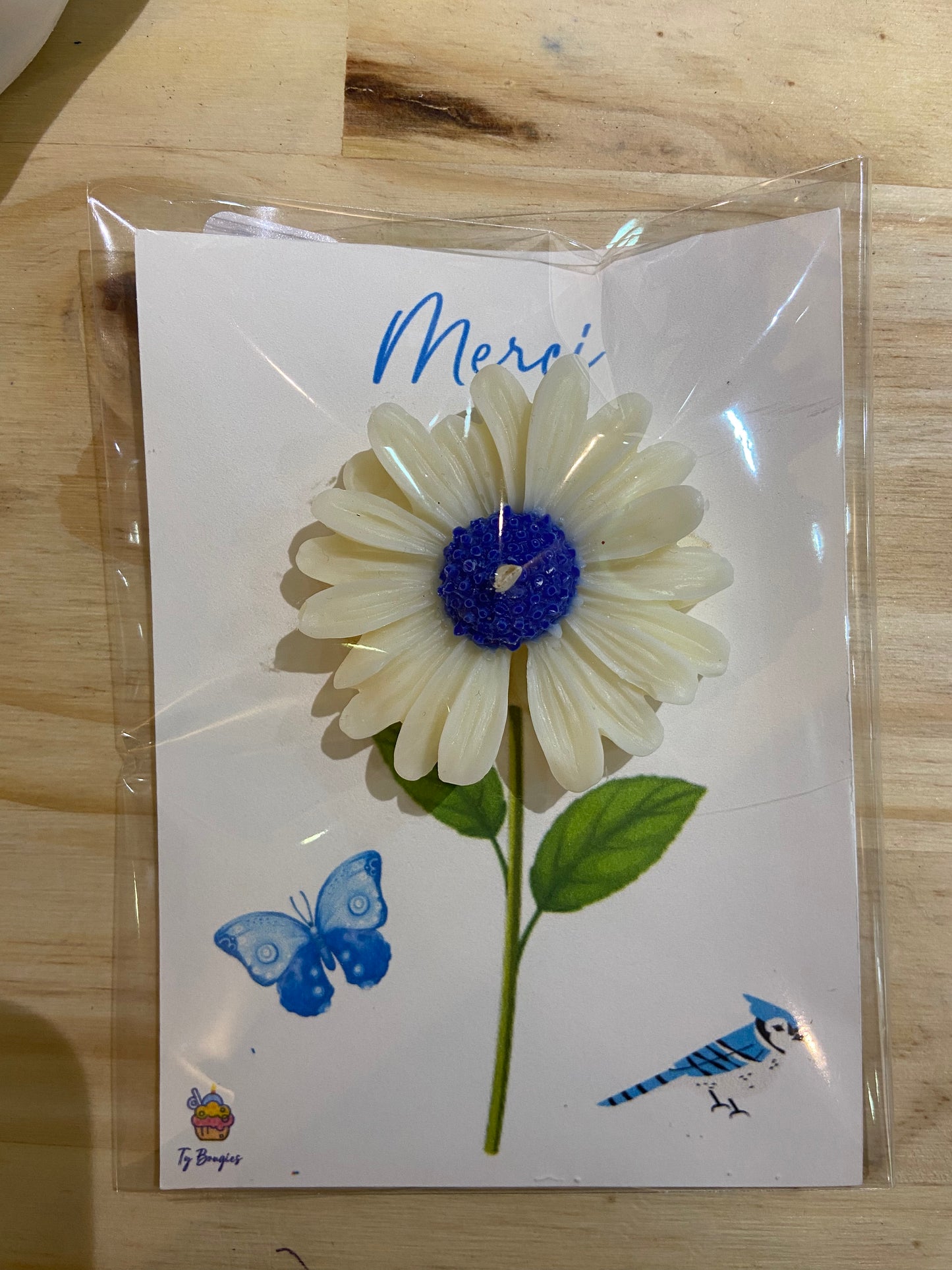 Carte avec bougie fondant parfum Monoï