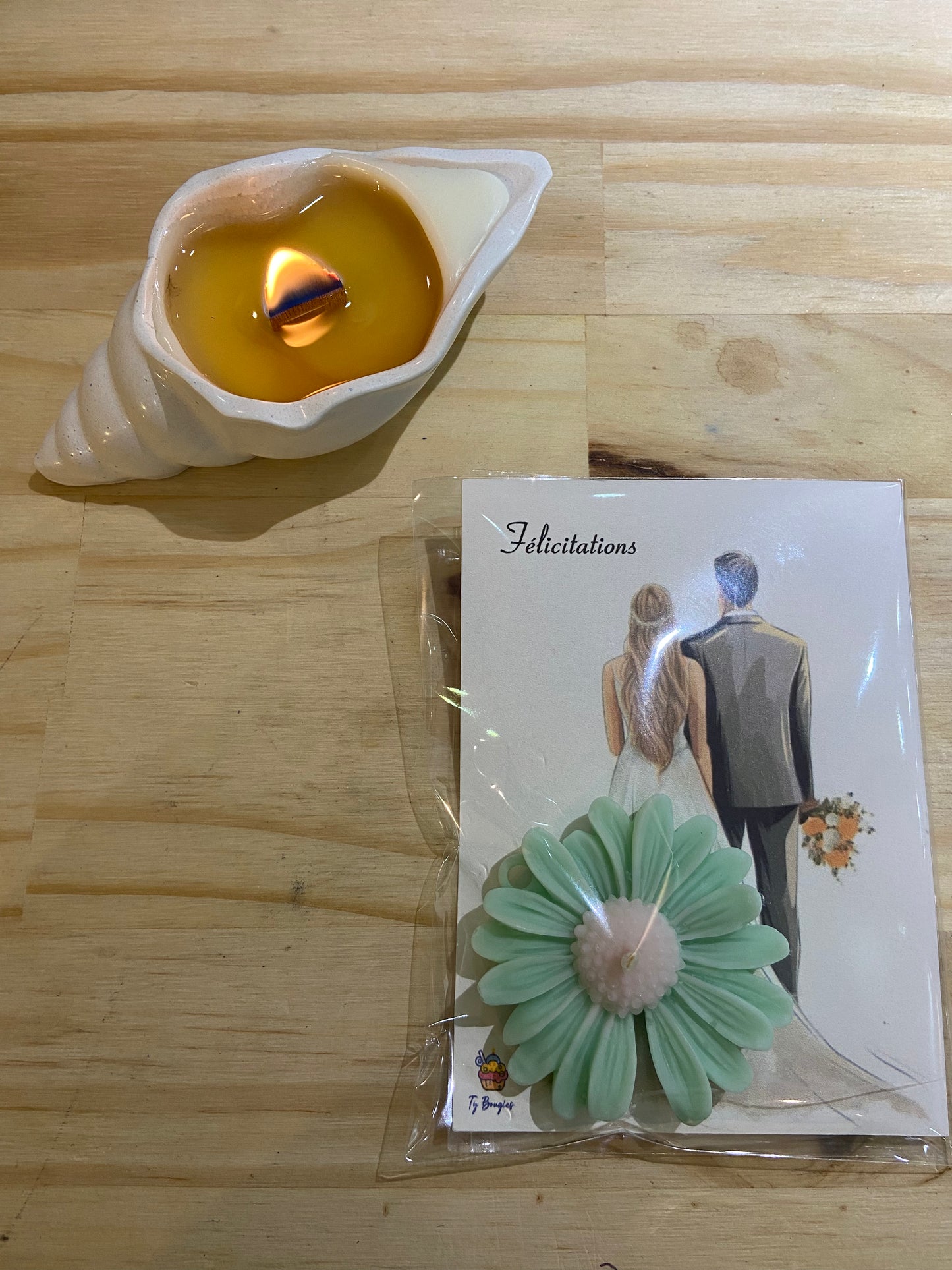 Carte bougie fondant parfum Fleur de coton