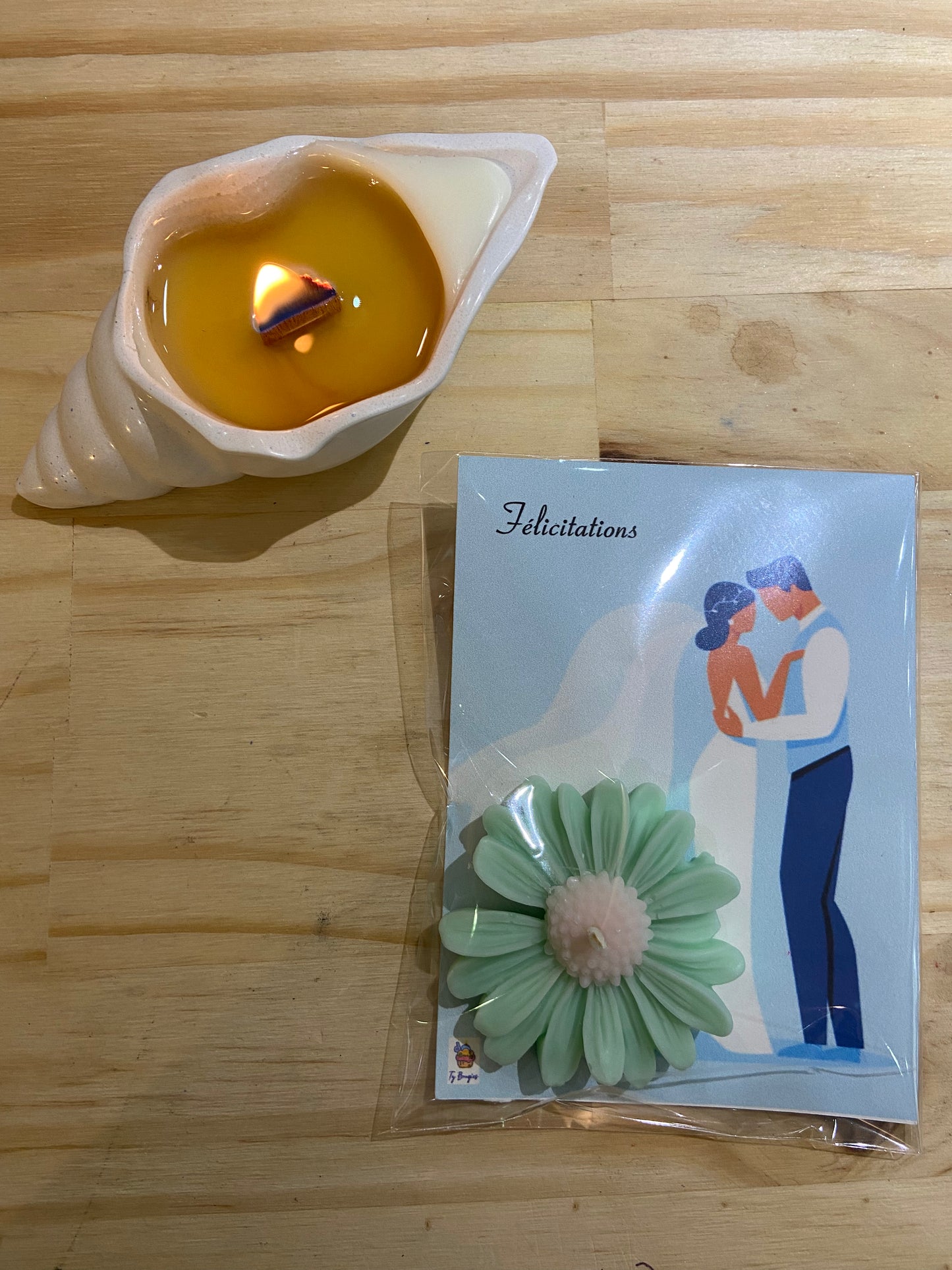 Carte bougie fondant parfum Fleur de coton