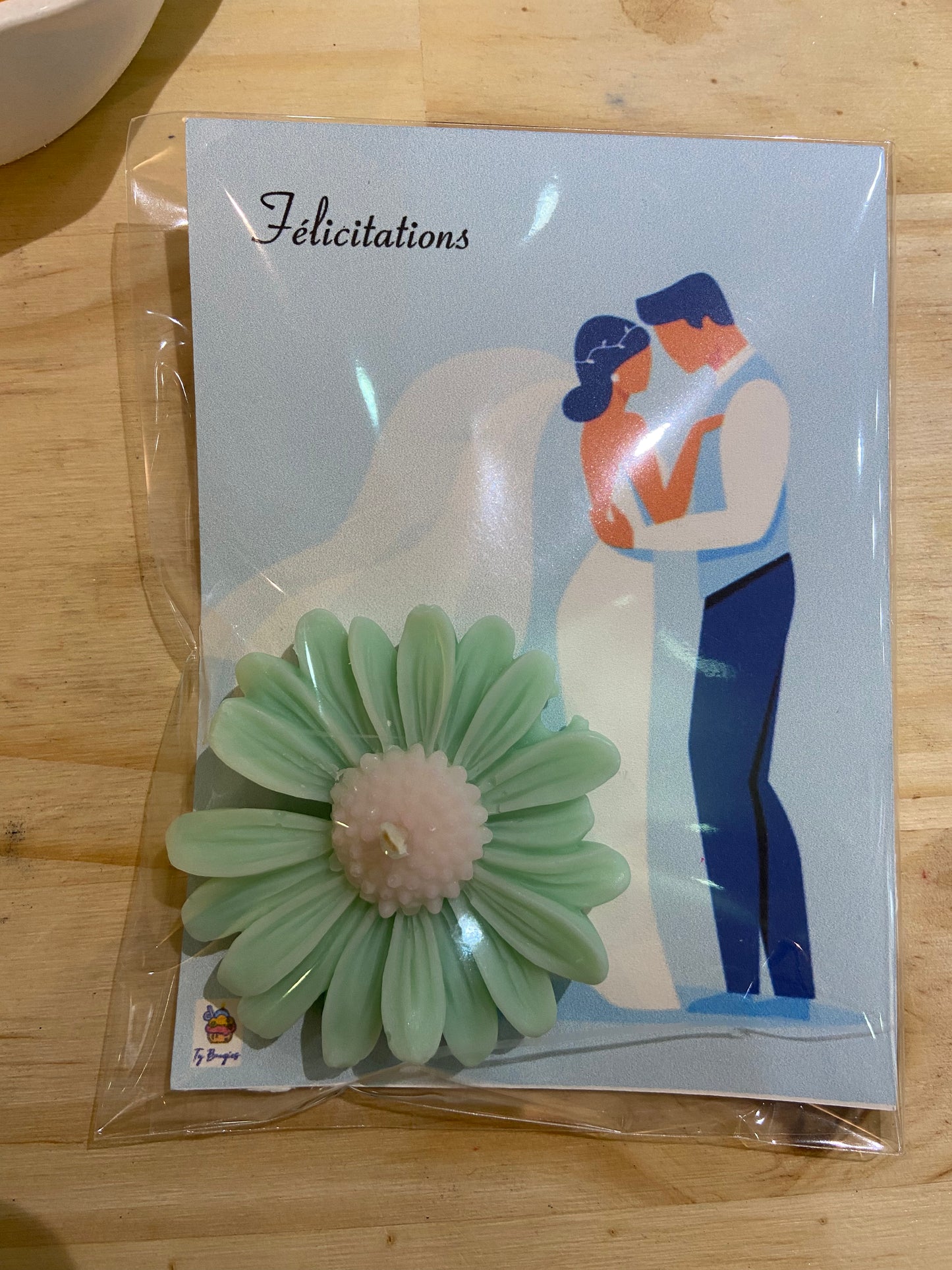 Carte bougie fondant parfum Fleur de coton