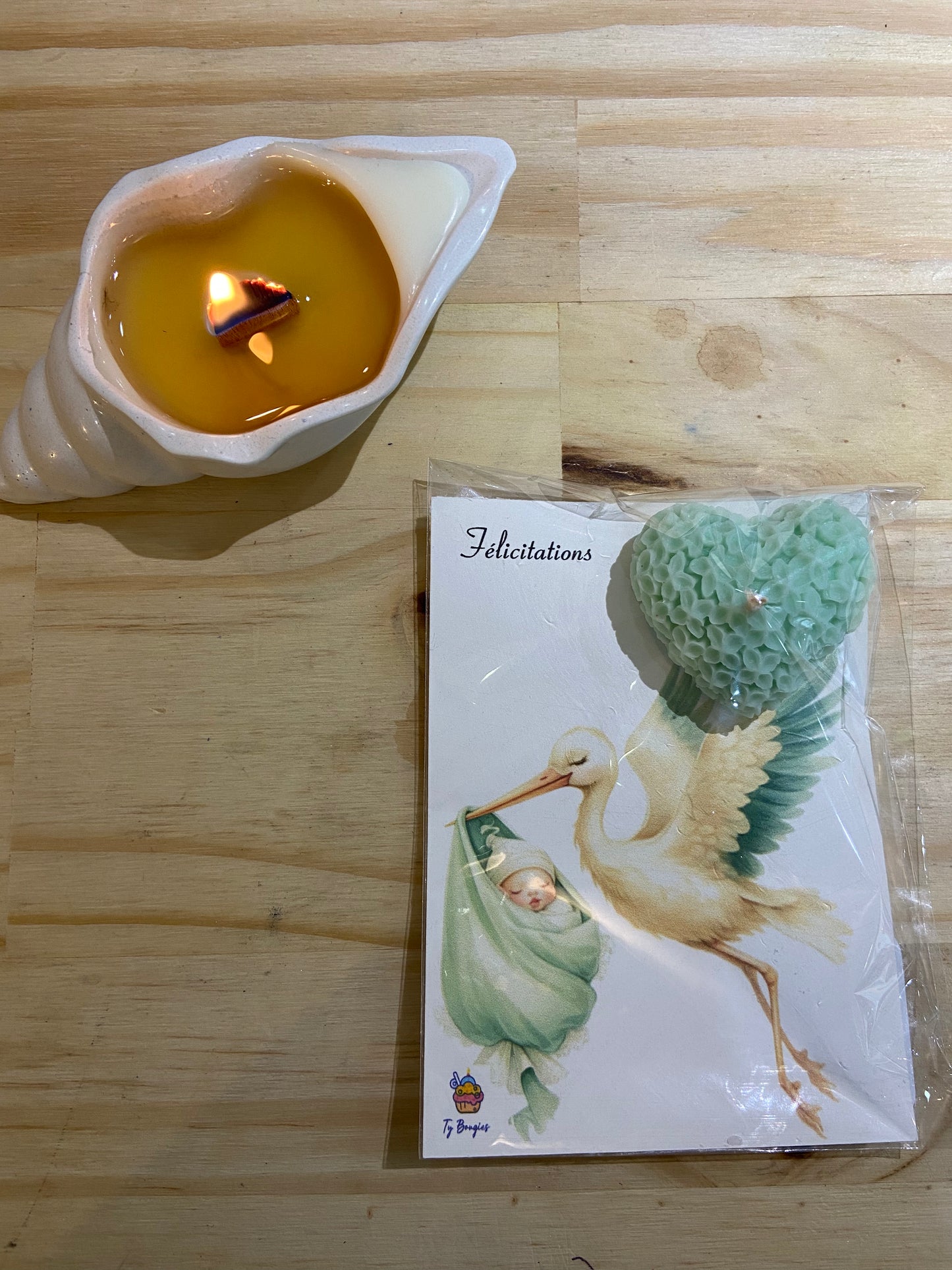 Carte bougie fondant parfum Fleur de coton