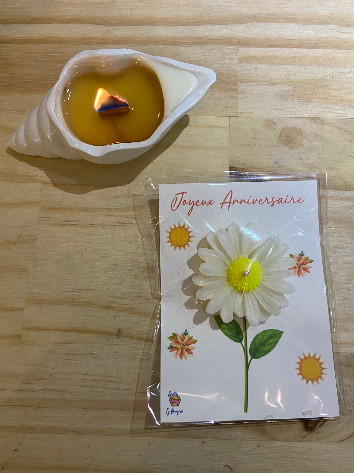 Carte bougie fondant parfum Fleur de coton