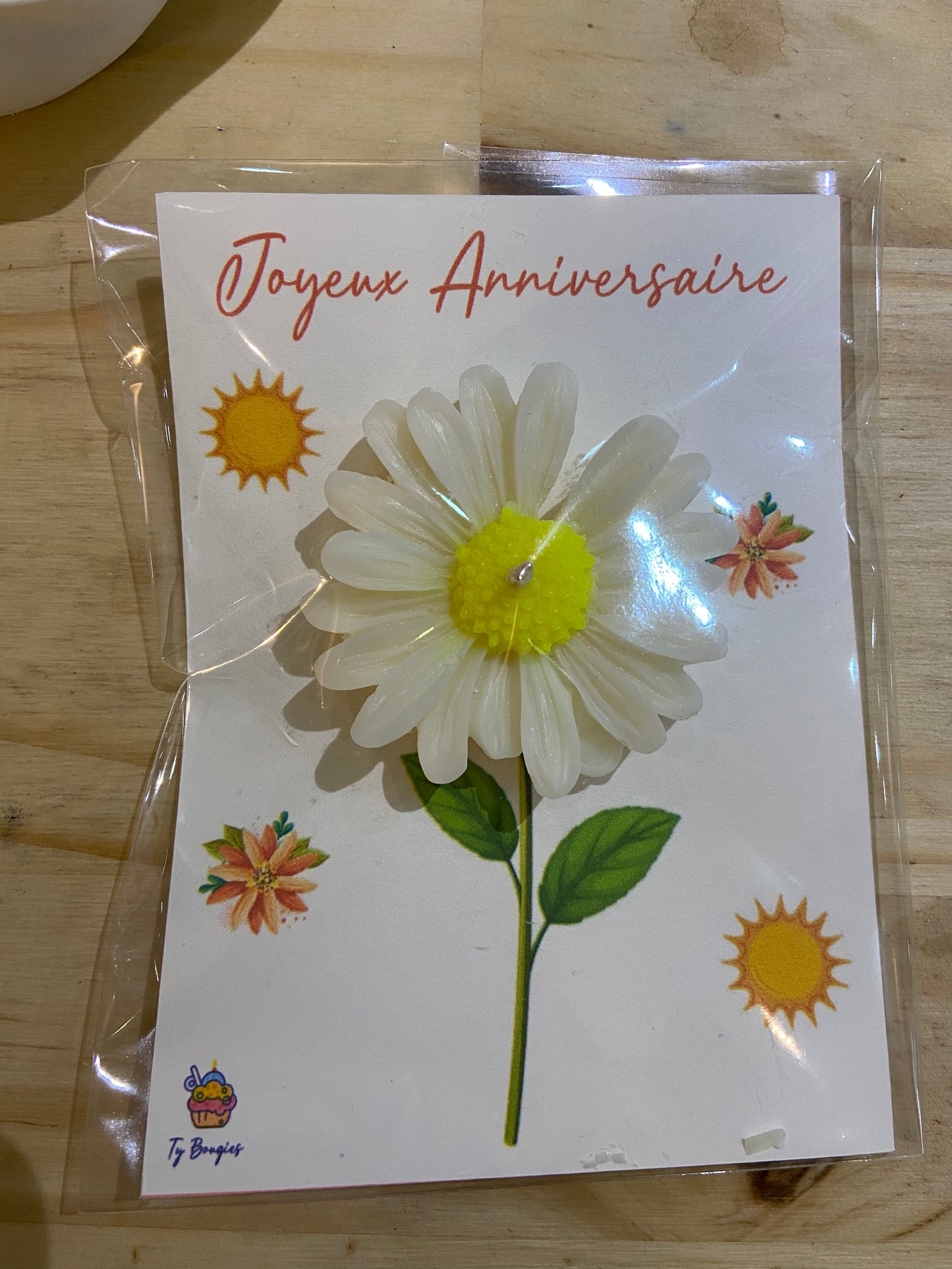 Carte bougie fondant parfum Fleur de coton