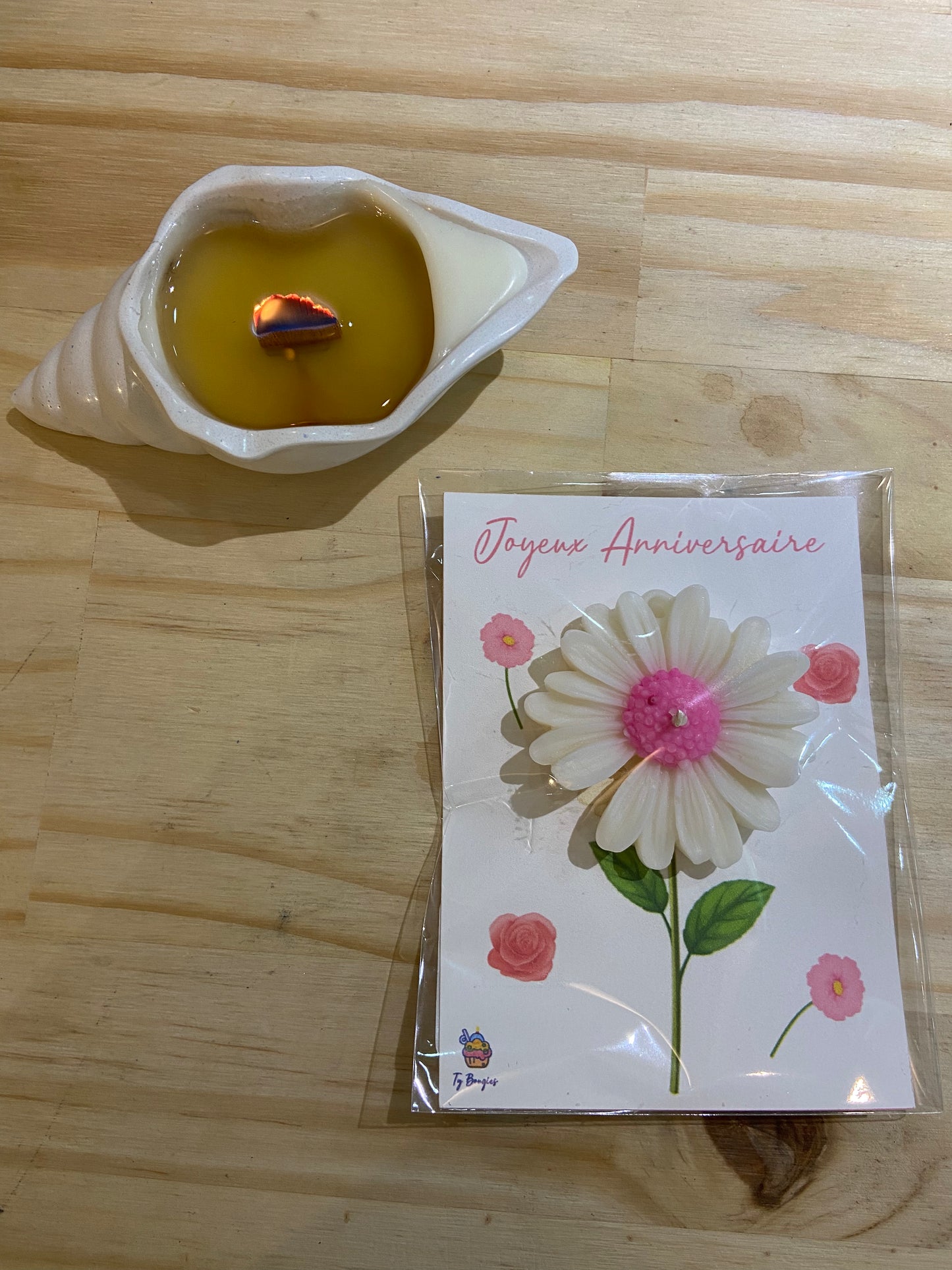 Carte bougie fondant parfum Fleur de coton