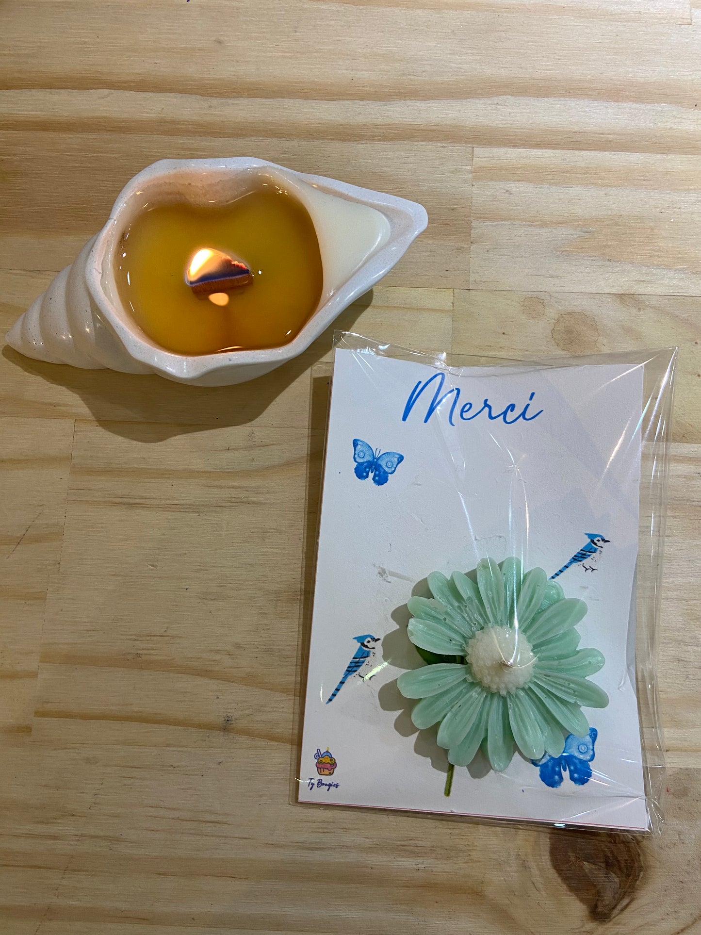 Carte bougie fondant parfum Fleur de coton