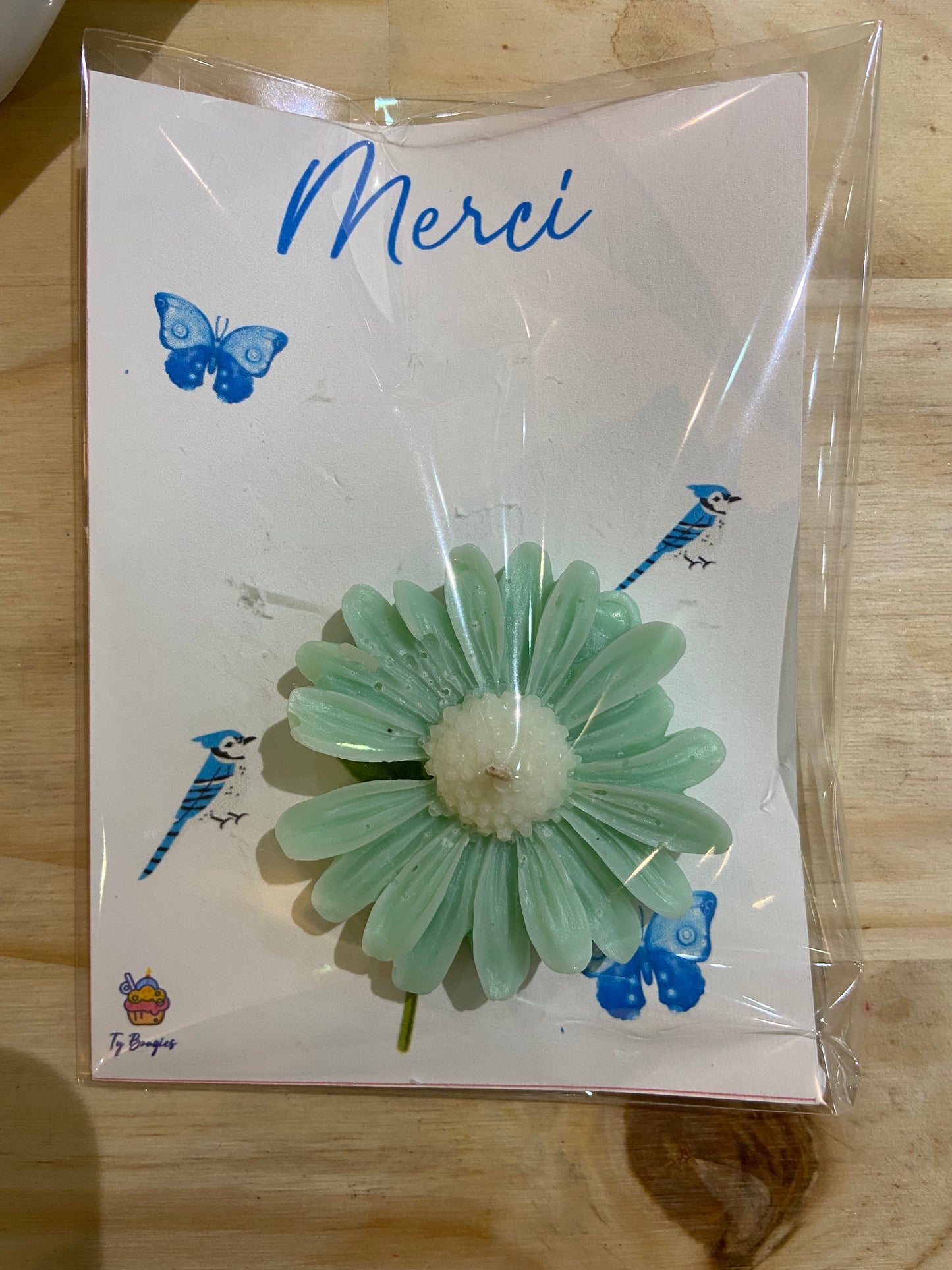 Carte bougie fondant parfum Fleur de coton