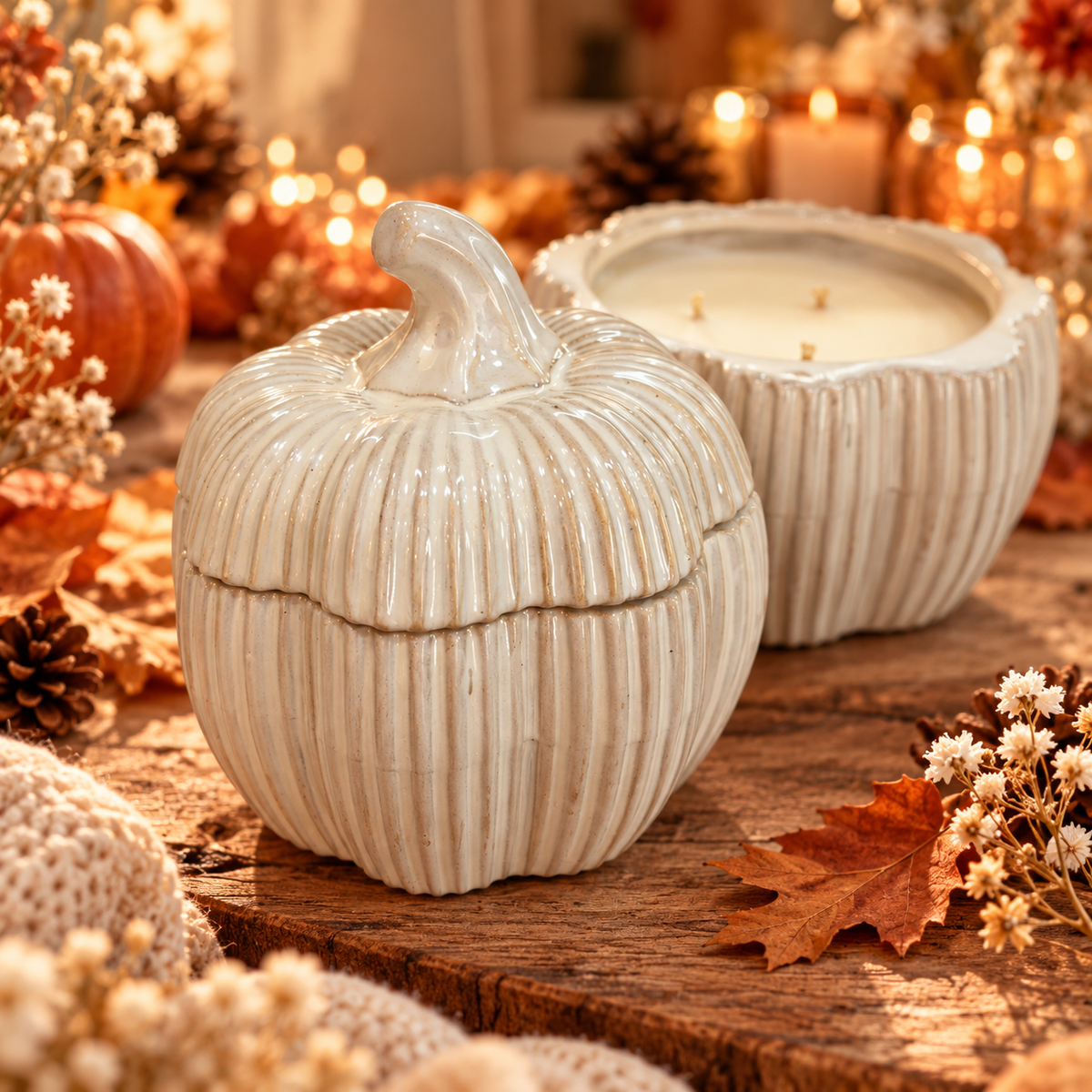 🎃 Bougie Citrouille — 3 parfums au choix : 🍊 Orange & Bergamote