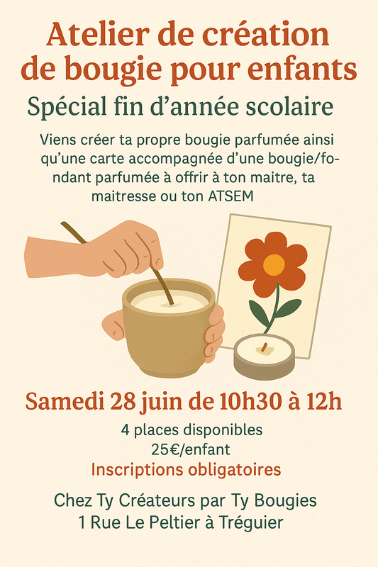 Atelier enfant spécial fin d'année scolaire - Samedi  28 Juin