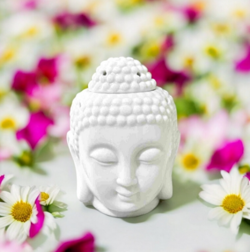 🌟🕯️Brûleur pour fondant - diffuseur de cire parfumée -  bouddha blanc🌟🕯️