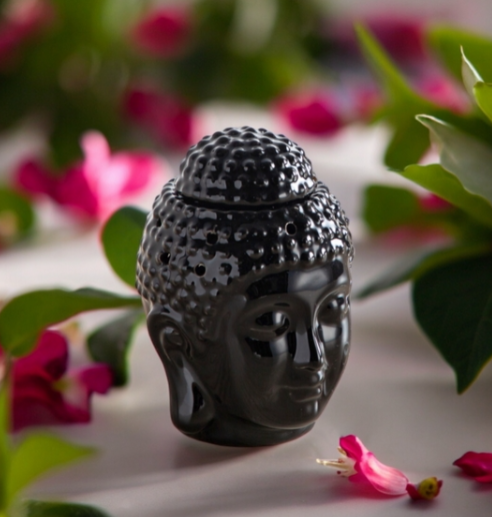 🌟🕯️Brûleur pour fondant - diffuseur de cire parfumée - bouddha noir🌟🕯️