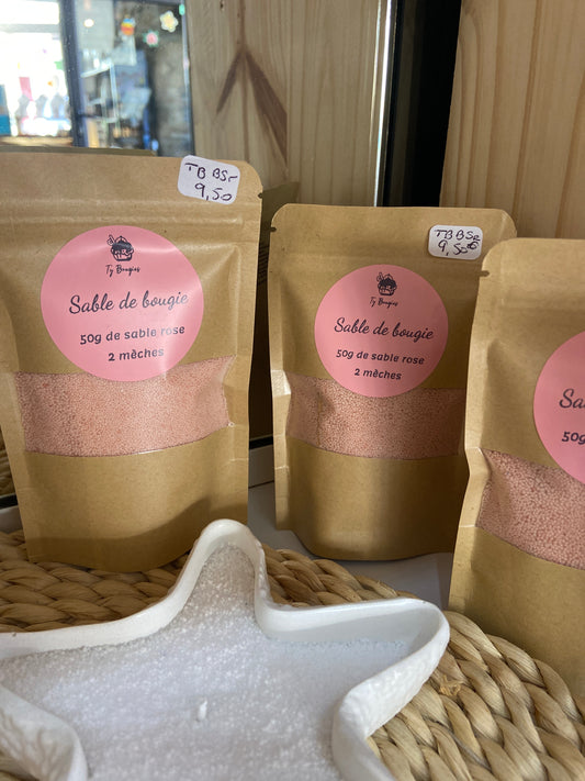 50g de sable de bougie rose doux
