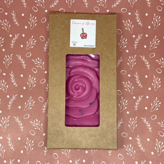 Tablette fondant pomme d'amour avec insert pétale de fleur