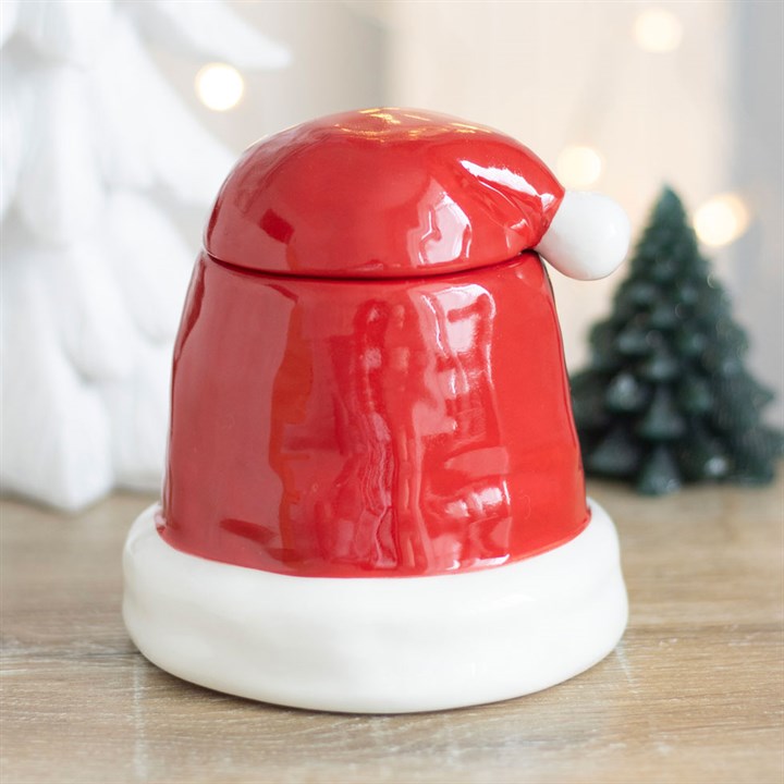 🕯️ Brûleur chapeau de Noël en céramique – Spécial fondants parfumés