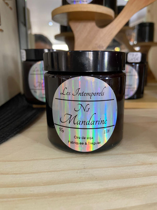 Bougie parfumée artisanale Ty bougies - Les Intemporels n°1 – Mandarine (95g, 15h)